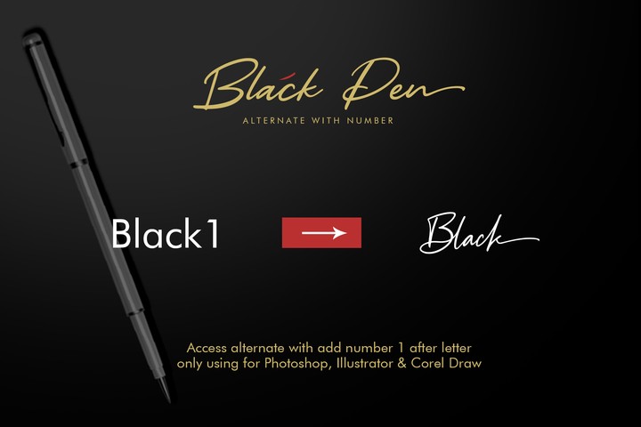 Black Pen Regular Font preview